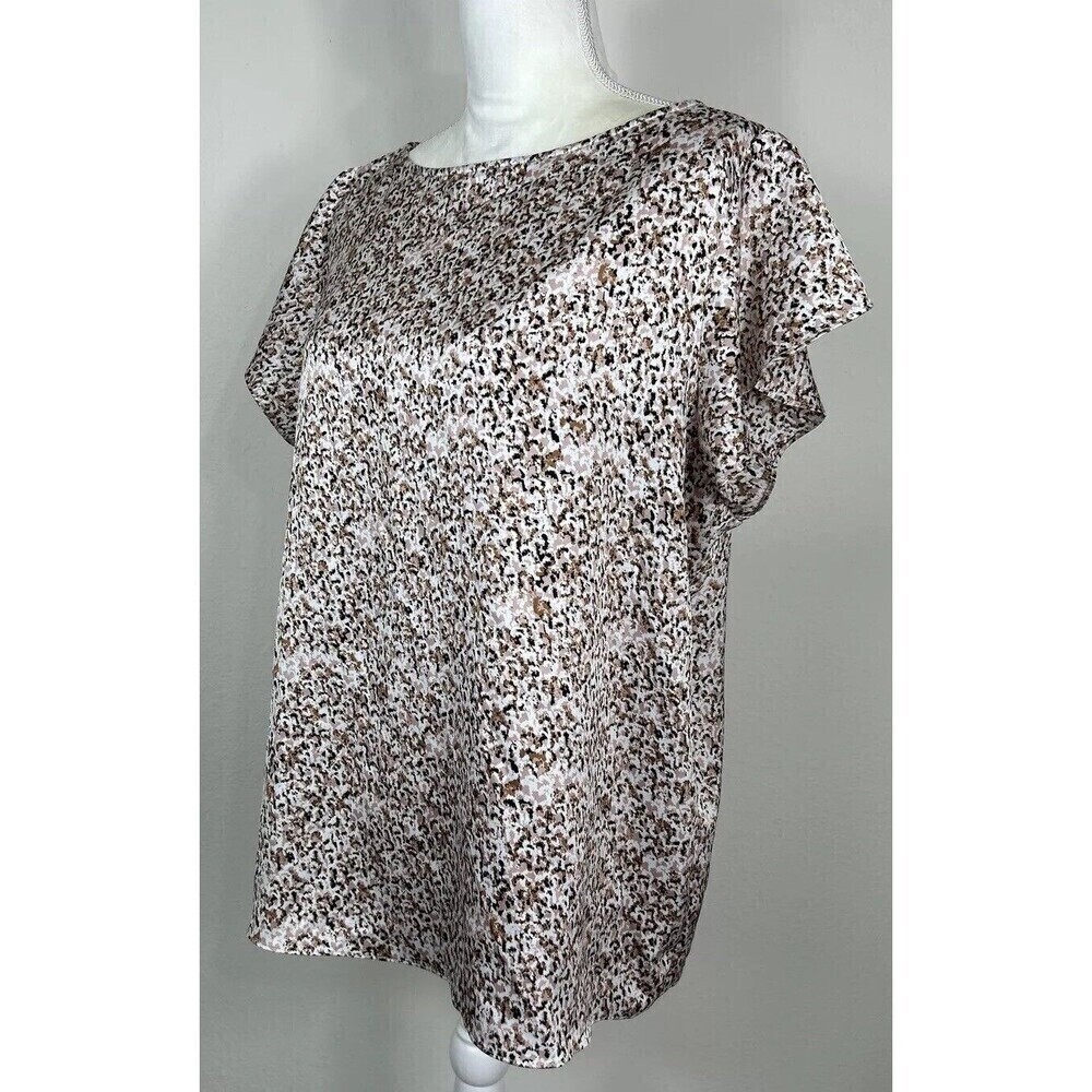 Nordstrom Short Sleeve Animal Print Pullover Blouse Size Large (12) - Picture 4 of 9